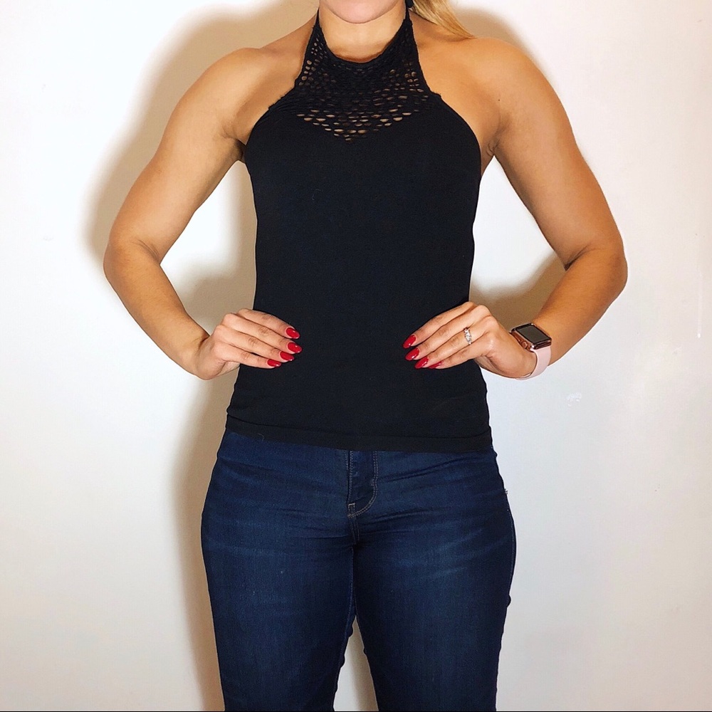 FREE PEOPLE Black Halter Top